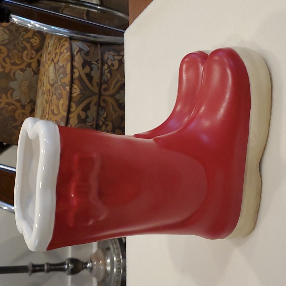 Red Rainboot Vase